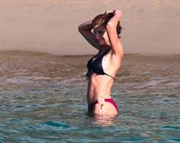 Stephanie Seymour bikini candids on the beach in St. Barts 12/31/12 