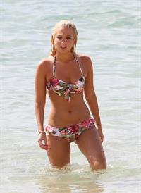 Tulisa Contostavlos in a bikini on the beach in Honolulu July 31, 2012