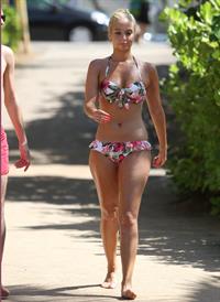 Tulisa Contostavlos in a bikini on the beach in Honolulu July 31, 2012