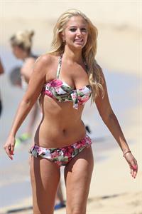 Tulisa Contostavlos in a bikini on the beach in Honolulu July 31, 2012