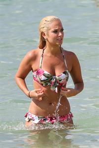 Tulisa Contostavlos in a bikini on the beach in Honolulu July 31, 2012