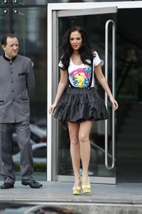 Tulisa Contostavlos - Leaving The Lowry Hotel in Manchester Heading to X Factor (June 5, 2012)