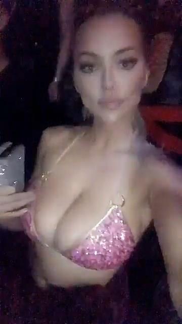 Lindsey Pelas in a bikini taking a selfie