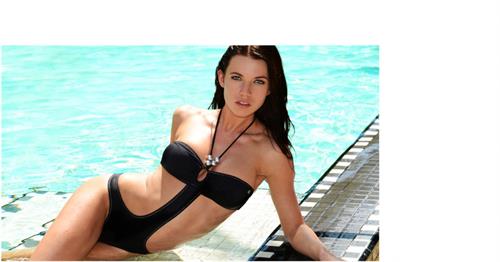 Melanie Ribbe in a bikini