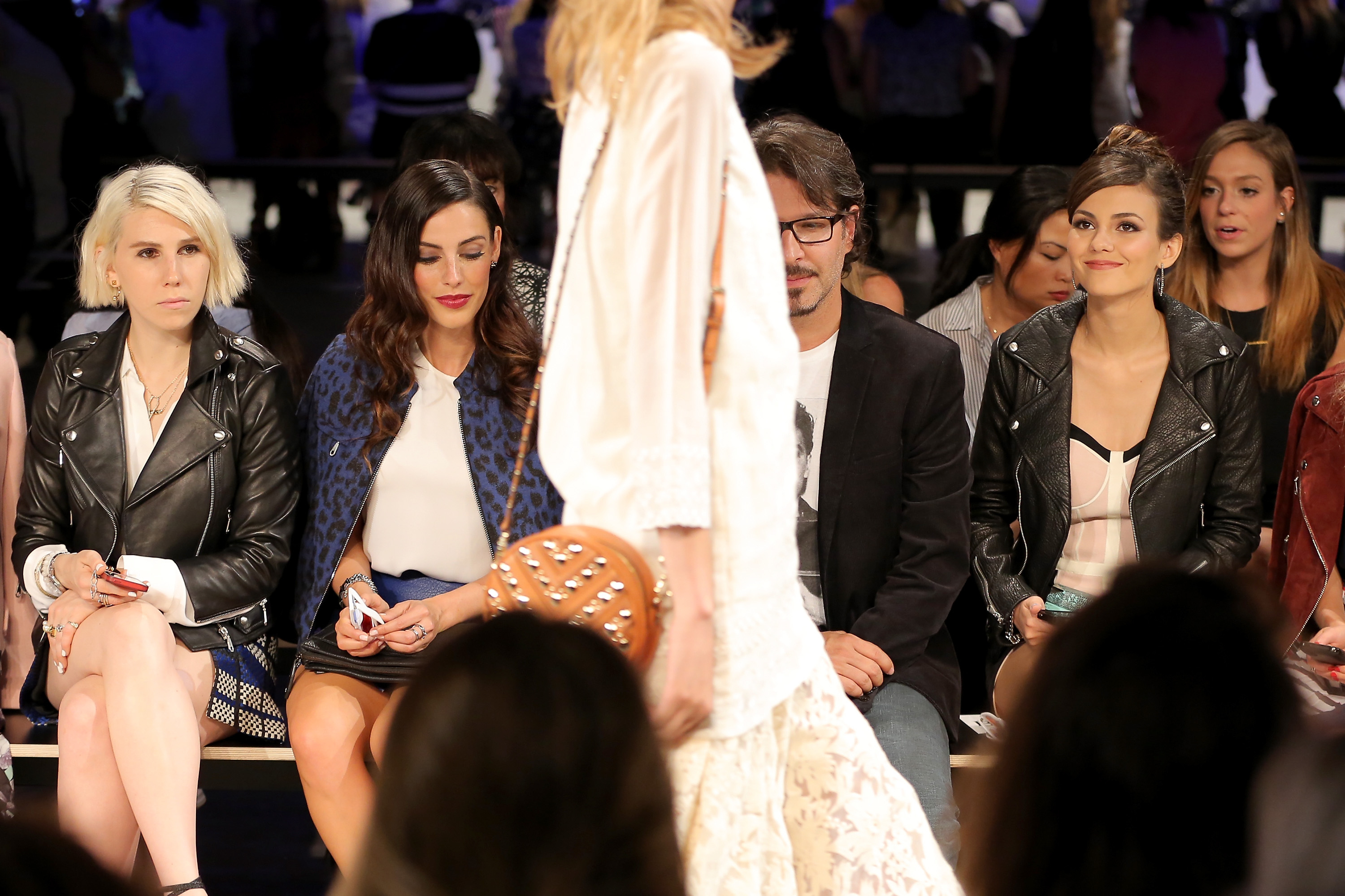 Victoria Justice at the Rebecca Minkoff fashion show during Mercedes-Benz Fashion Week Spring 2015 on September 5, 2014