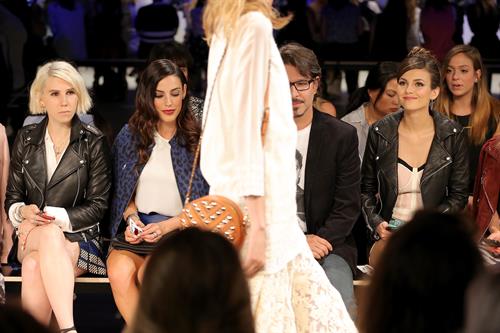 Victoria Justice at the Rebecca Minkoff fashion show during Mercedes-Benz Fashion Week Spring 2015 on September 5, 2014