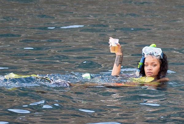 Rihanna enjoying a break on a yacht in Ponza August 29,