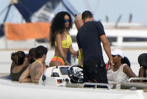 Rihanna enjoying a break on a yacht in Ponza August 29, 2014