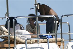 Rihanna enjoying a break on a yacht in Ponza August 29, 2014