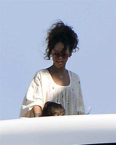 Rihanna enjoying a break on a yacht in Ponza August 29, 2014