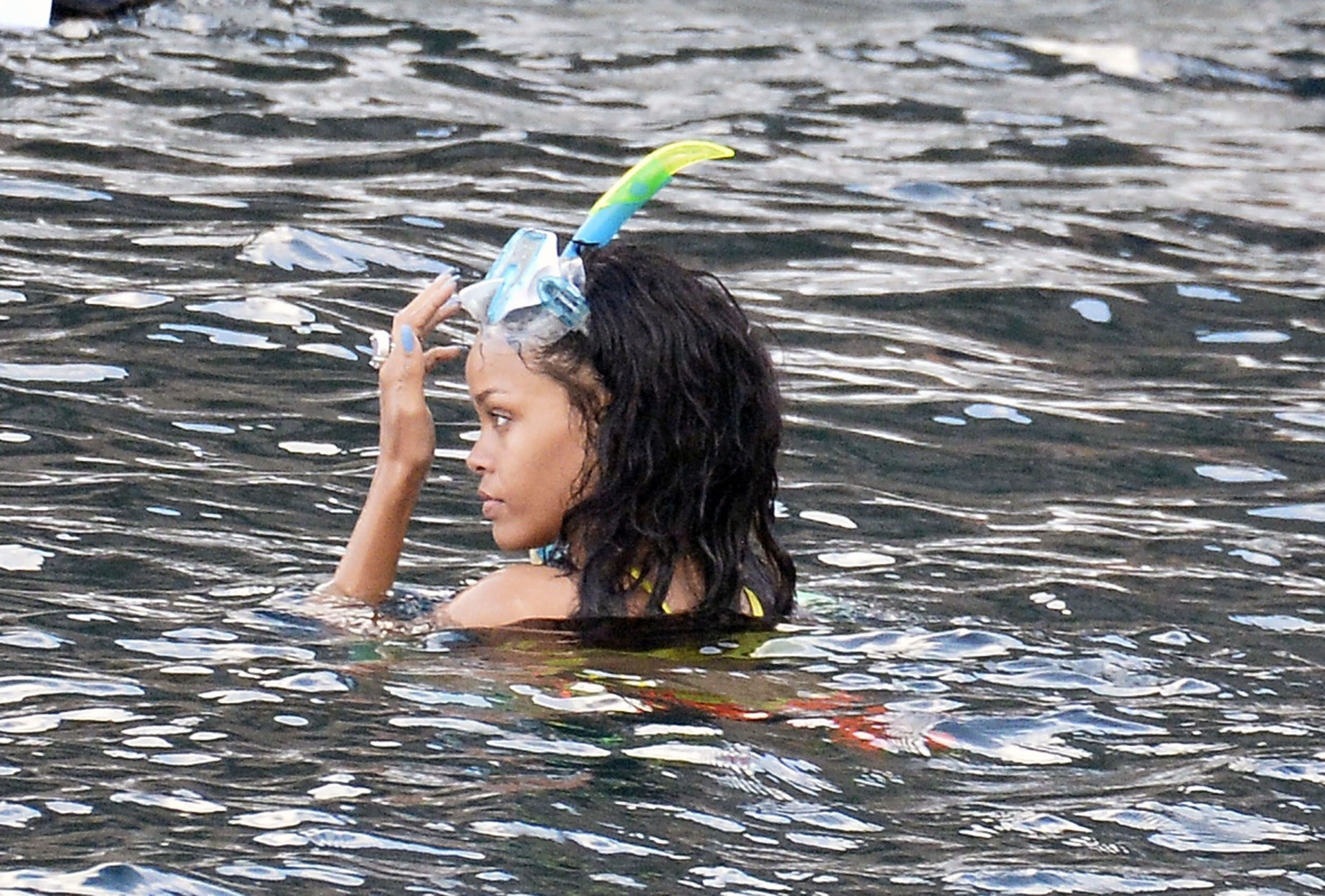 Rihanna enjoying a break on a yacht in Ponza August 29, 2014