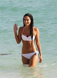 Tulisa Contostavlos in a bikini on the beach in Bermuda August 21, 2014