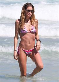 Doutzen Kroes enjoys a day on the beach in Miami Beach, FL on April 28, 2013
