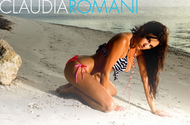 Claudia Romani in a bikini