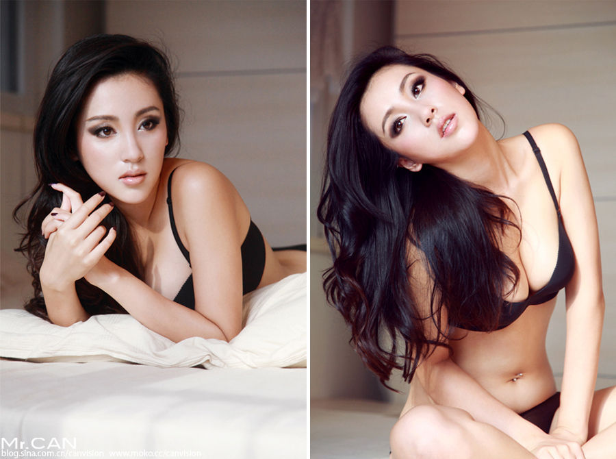 Hu Meng Yuan in lingerie