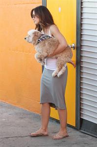 Minka Kelly takes her dog to the groomer in LA October 2, 2012 