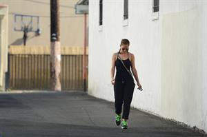 Minka Kelly walking to her car in Hollywood on July 5, 2012