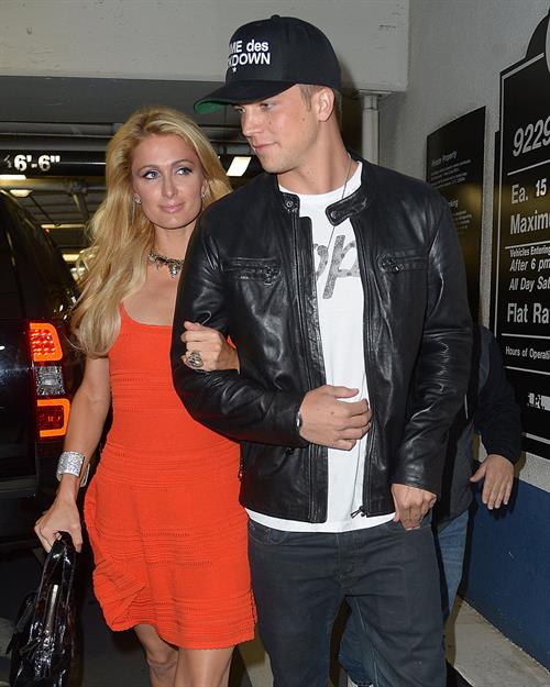 Paris Hilton enjoys a night out with her boyfriend in Beverly Hills on June 6, 2013