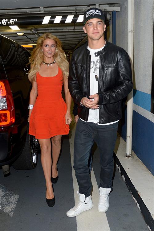 Paris Hilton enjoys a night out with her boyfriend in Beverly Hills on June 6, 2013