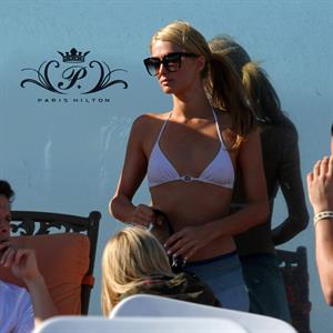 Paris Hilton a party on the beach in Malibu July 27, 2013