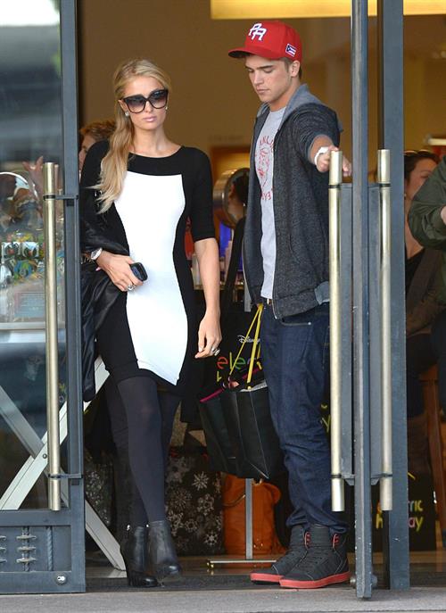 Paris Hilton and Her Boyfriend River Viiperi Shop at Barneys New York on December 15, 2012 