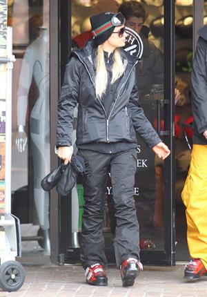 Paris Hilton enjoying a day in the mountains of Aspen December 18, 2012 