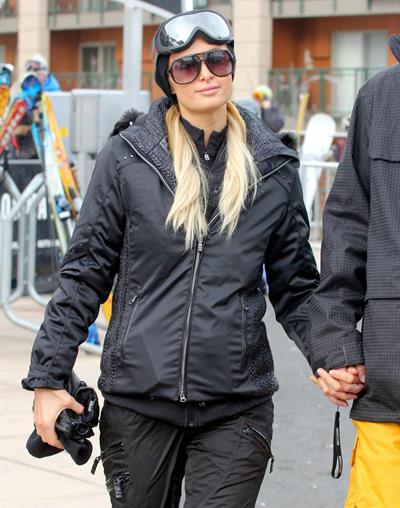 Paris Hilton enjoying a day in the mountains of Aspen December 18, 2012 