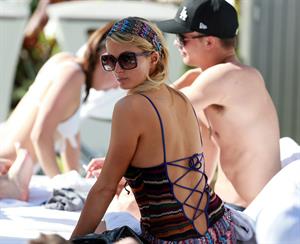 Paris Hilton poolside at their Miami hotel December 7-2012 