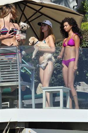 Bella Thorne in a bikini in Malibu on August 18, 2014