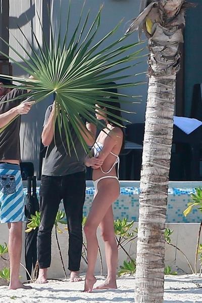 Sara Sampaioin Playa del Carmen, Mexico on December 17, 2017