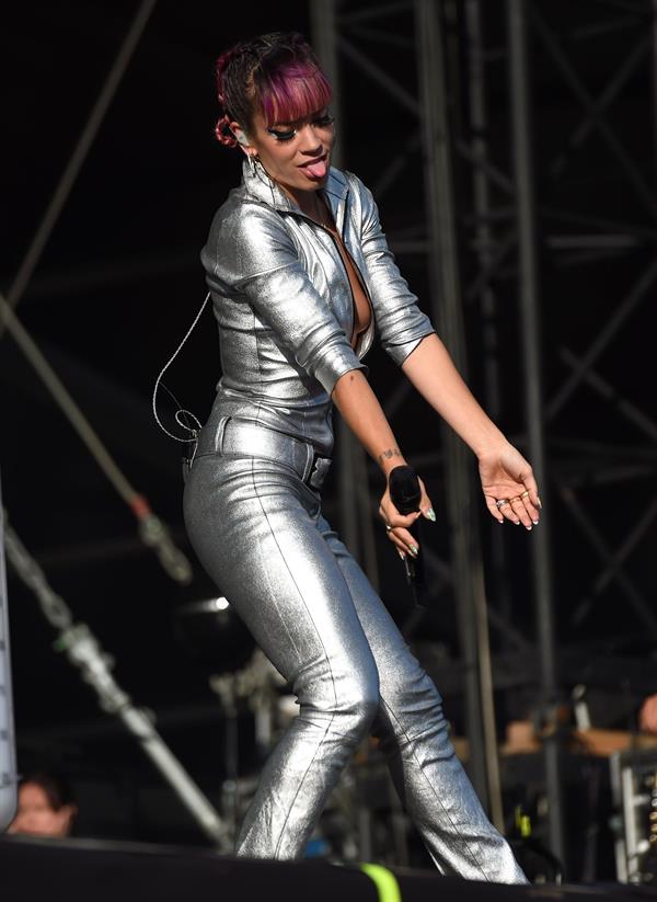 Lilly Allen performing on Day 2 of the V Festival August 17, 2014