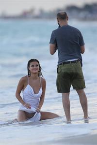 Nina Agdal Photoshoot for Bebe in Miami - November 12, 2013 
