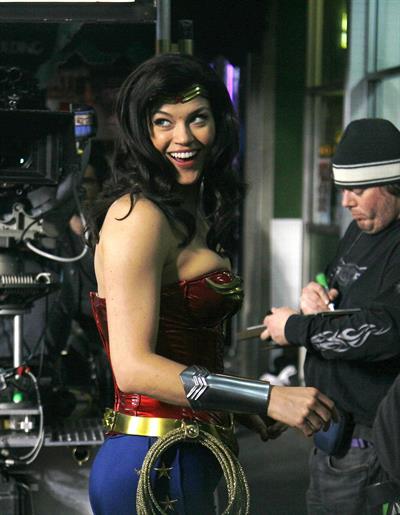 Adrianne Palicki on Wonder Woman set 3/31/2011 