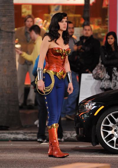 Adrianne Palicki on Wonder Woman set 3/29/2011 