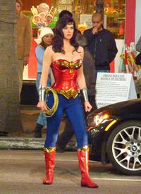 Adrianne Palicki on Wonder Woman set 3/29/2011 