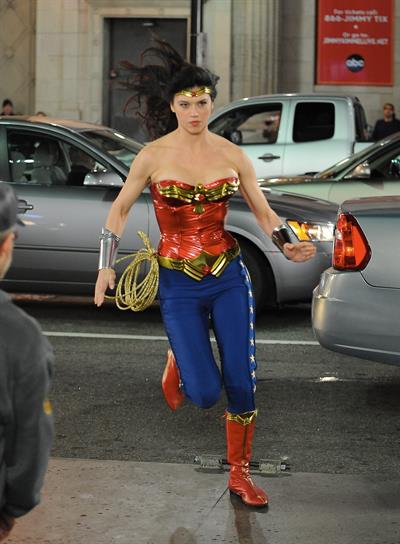 Adrianne Palicki on Wonder Woman set 3/29/2011 