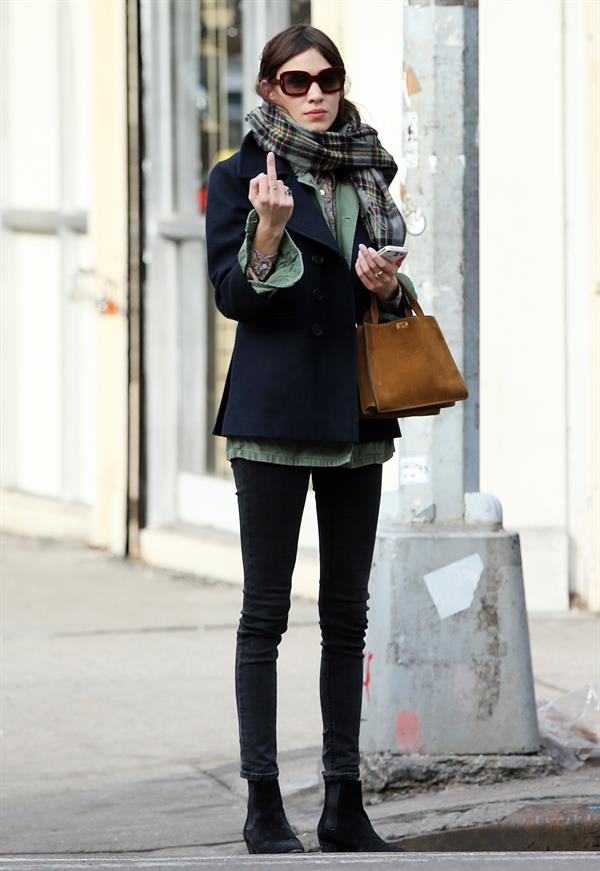 Alexa Chung Peels restaurant in the East Village in NYC, December 20, 2013