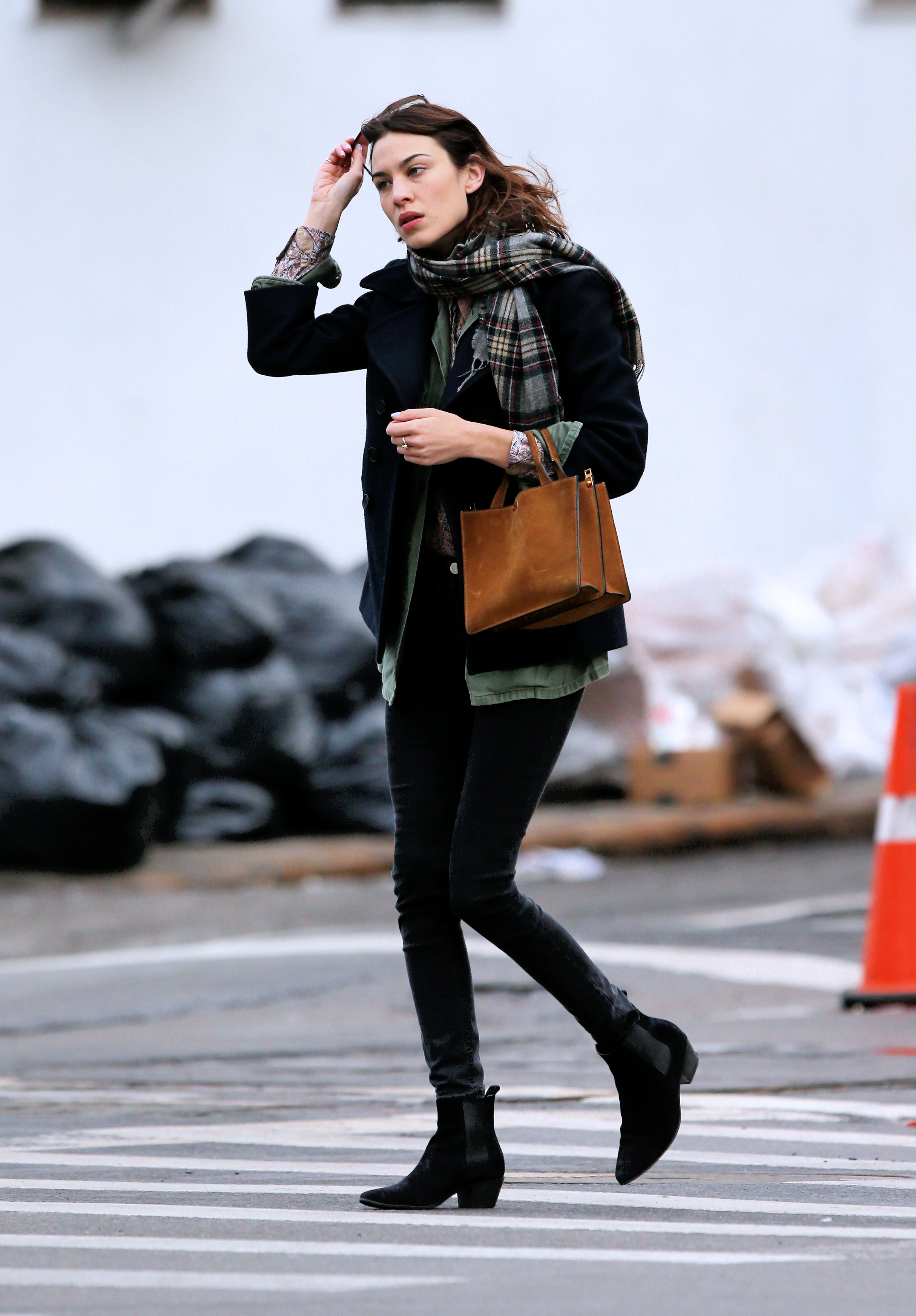 Alexa Chung Peels restaurant in the East Village in NYC, December 20, 2013