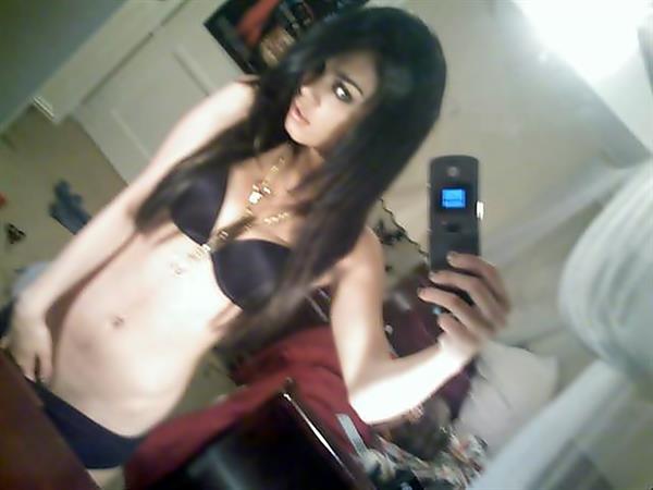 Vanessa Hudgens in lingerie taking a selfie