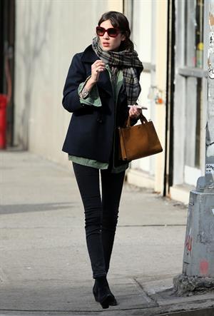 Alexa Chung Peels restaurant in the East Village in NYC, December 20, 2013
