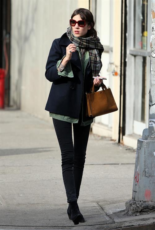 Alexa Chung Peels restaurant in the East Village in NYC, December 20, 2013