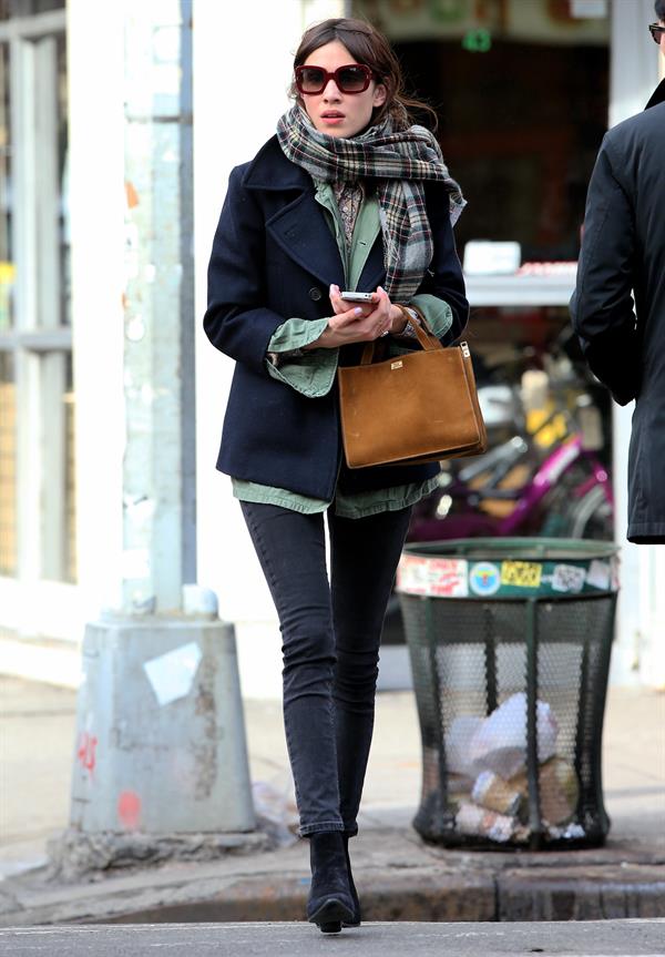 Alexa Chung Peels restaurant in the East Village in NYC, December 20, 2013