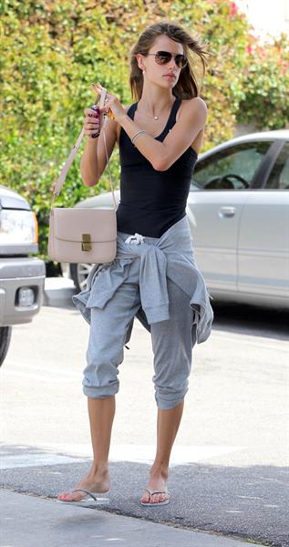 Alessandra Ambrosio going for coffee after leaving a spa in LA on May 7, 2011 