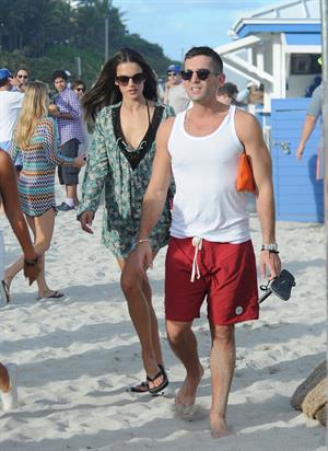 Alessandra Ambrosio – beach candids in Miami 12/6/13  