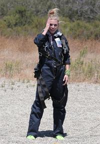 AnnaLynne McCord skydives from 18,000 feet at a charity event, Lompoc August 16, 2014