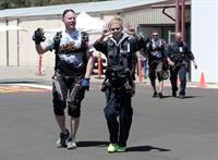 AnnaLynne McCord skydives from 18,000 feet at a charity event, Lompoc August 16, 2014