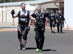 AnnaLynne McCord skydives from 18,000 feet at a charity event, Lompoc August 16, 2014