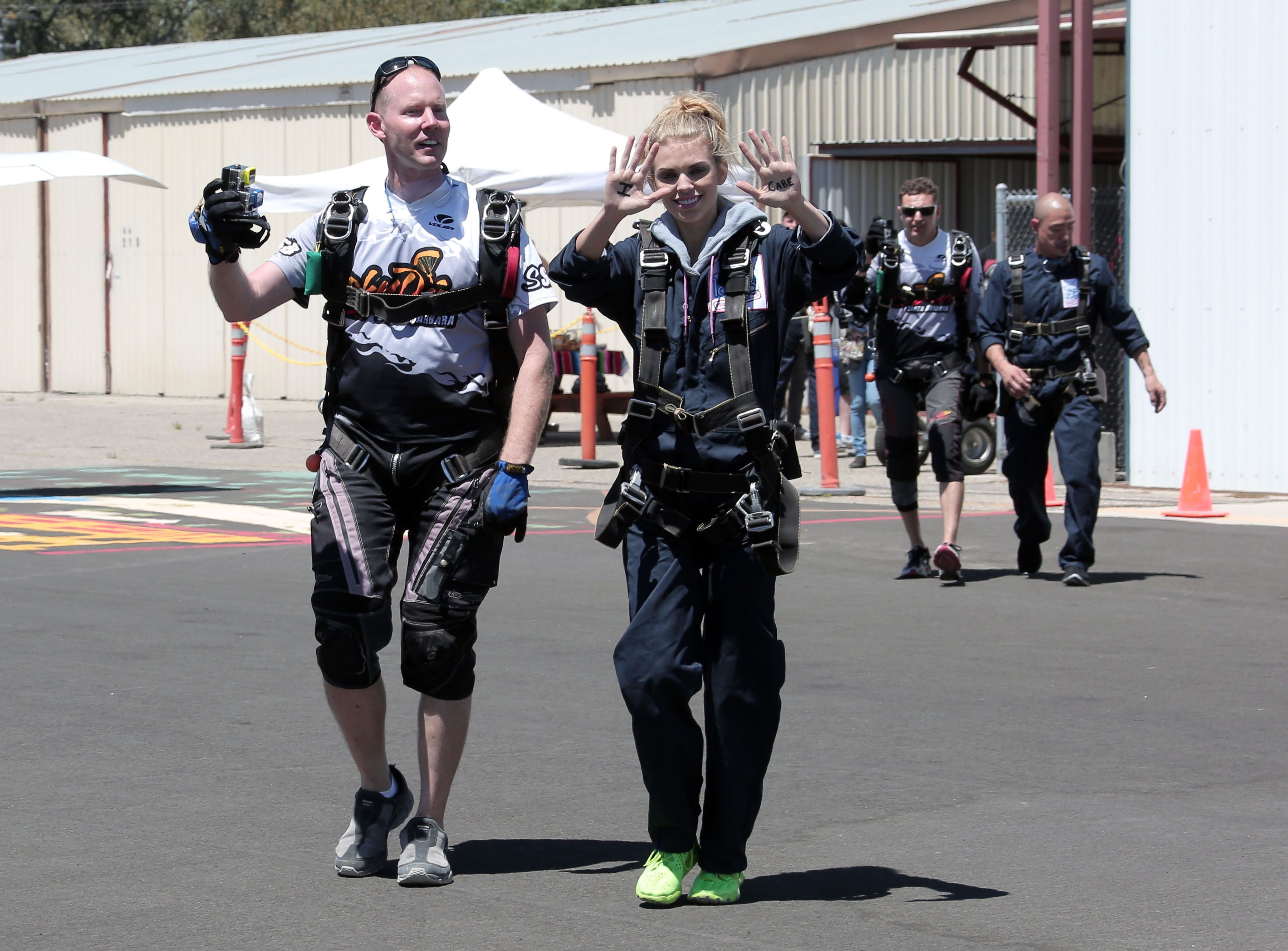 AnnaLynne McCord Pictures AnnaLynne McCord skydives from 18,000 feet at a charity event, Lompoc August 16, 2014