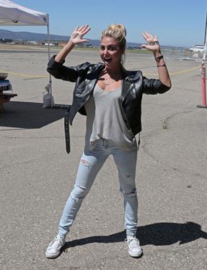 AnnaLynne McCord skydives from 18,000 feet at a charity event, Lompoc August 16, 2014