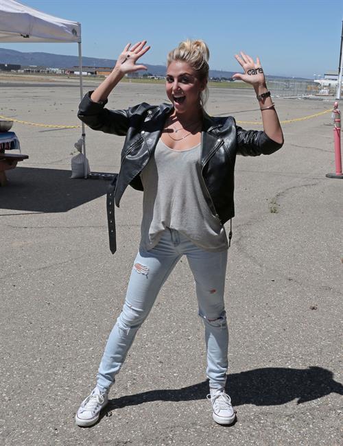 AnnaLynne McCord skydives from 18,000 feet at a charity event, Lompoc August 16, 2014